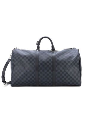 Louis Vuitton Keepall Bandouliere Bag Damier Cobalt 55 Black, Blue